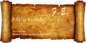 Fáy Enikő névjegykártya
